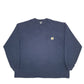 Mens Navy Carhartt  Long Sleeve T Shirt