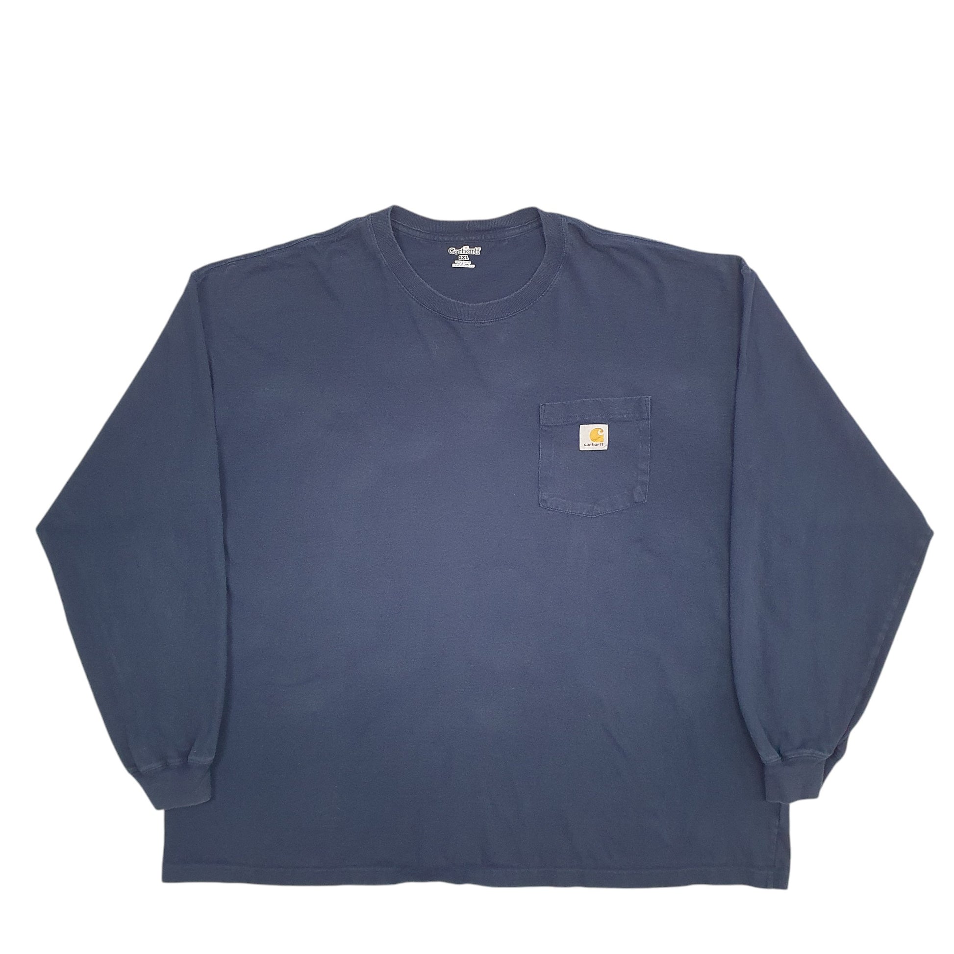 Mens Navy Carhartt  Long Sleeve T Shirt