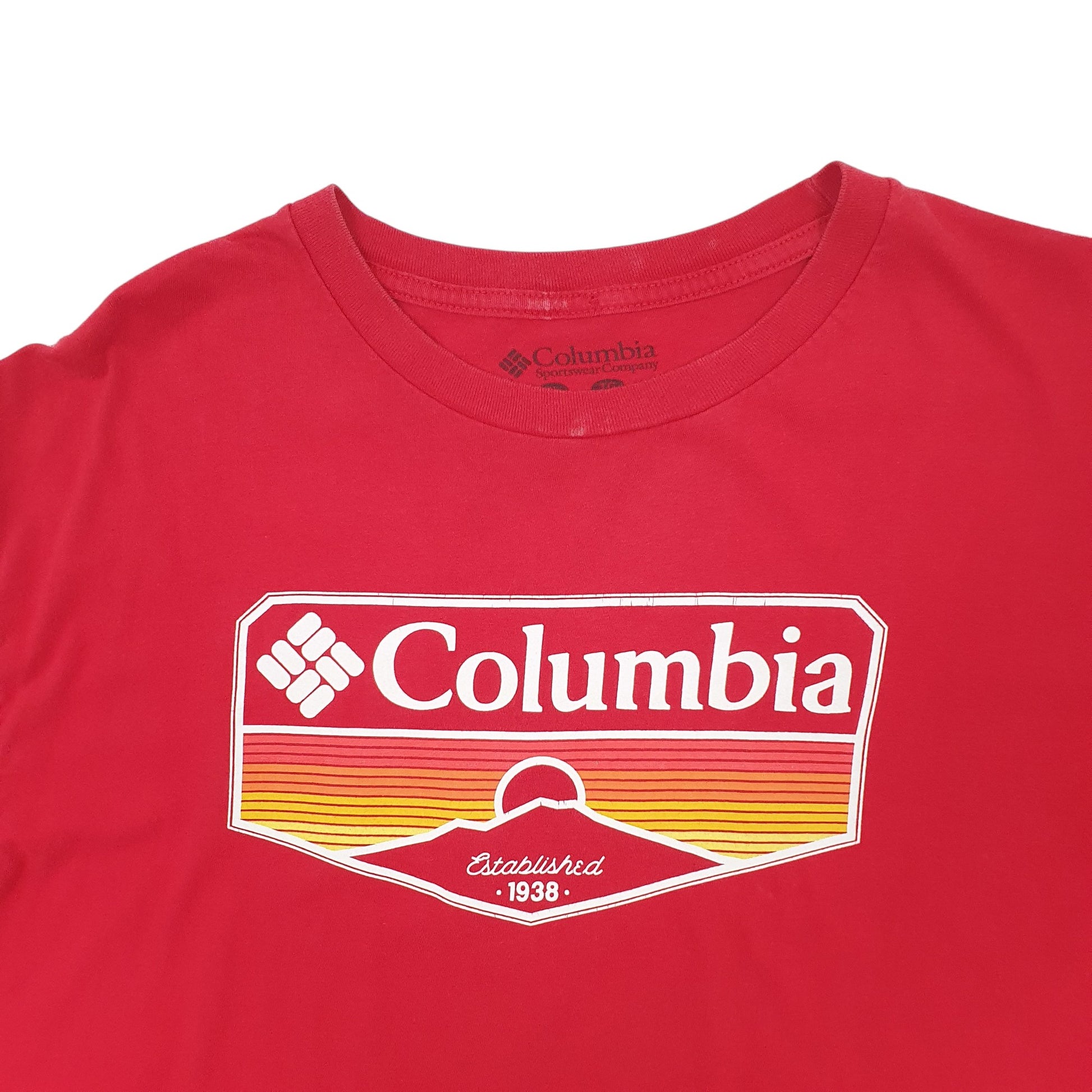 Mens Red Columbia Sportswear  Short Sleeve T Shirt