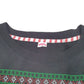 Womens Black Holiday Time Festive Christmas Chreers Santa Crewneck Jumper