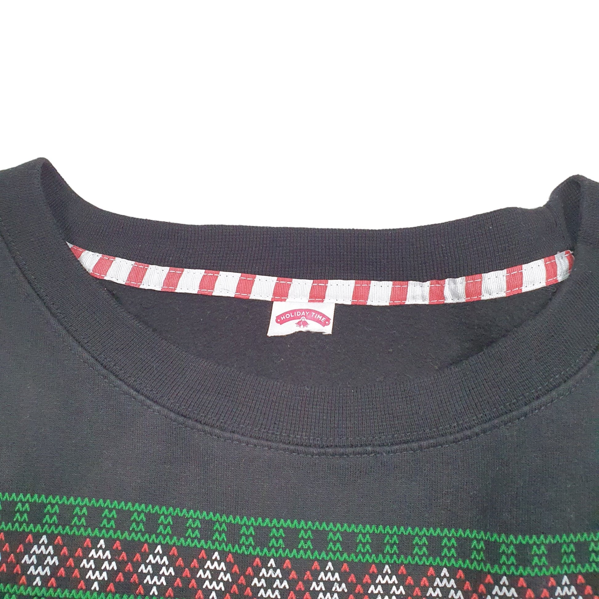 Womens Black Holiday Time Festive Christmas Chreers Santa Crewneck Jumper