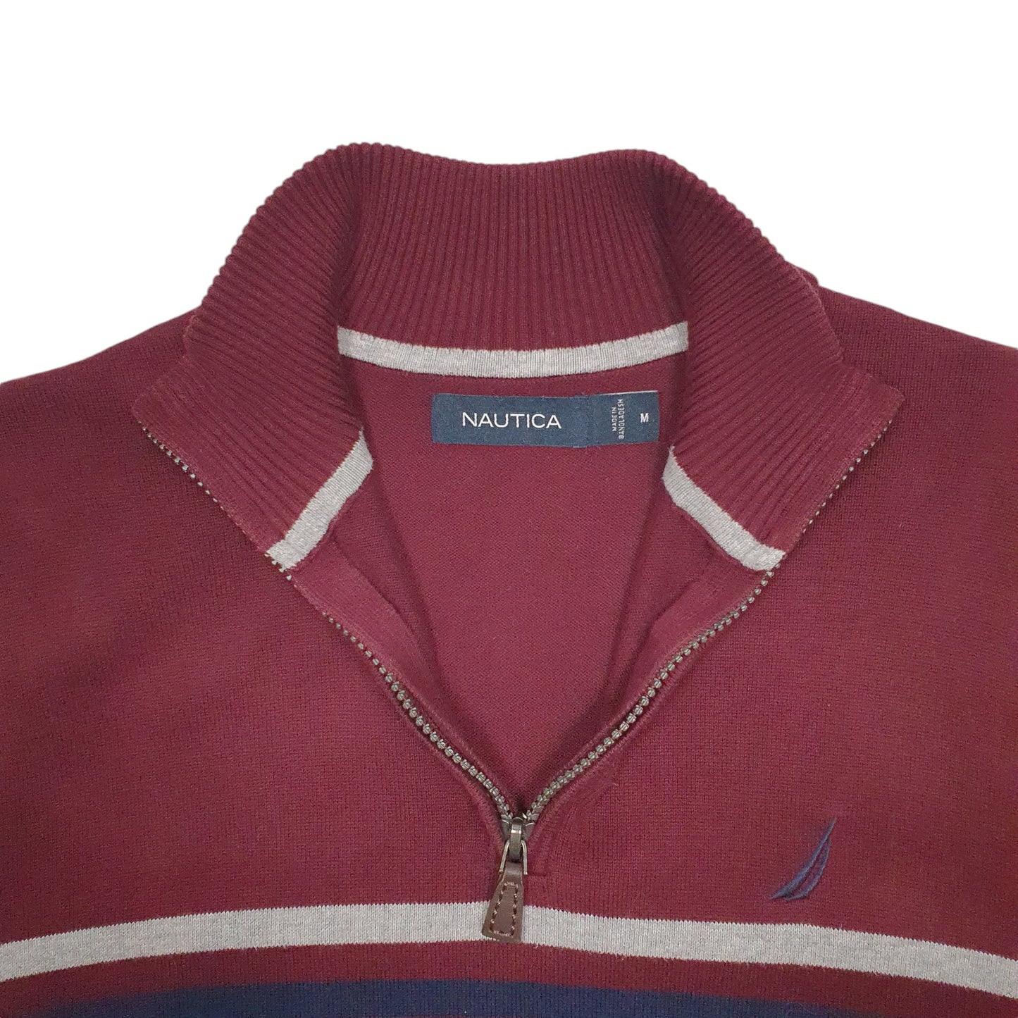 Mens Navy Nautica Knit Quarter Zip Jumper