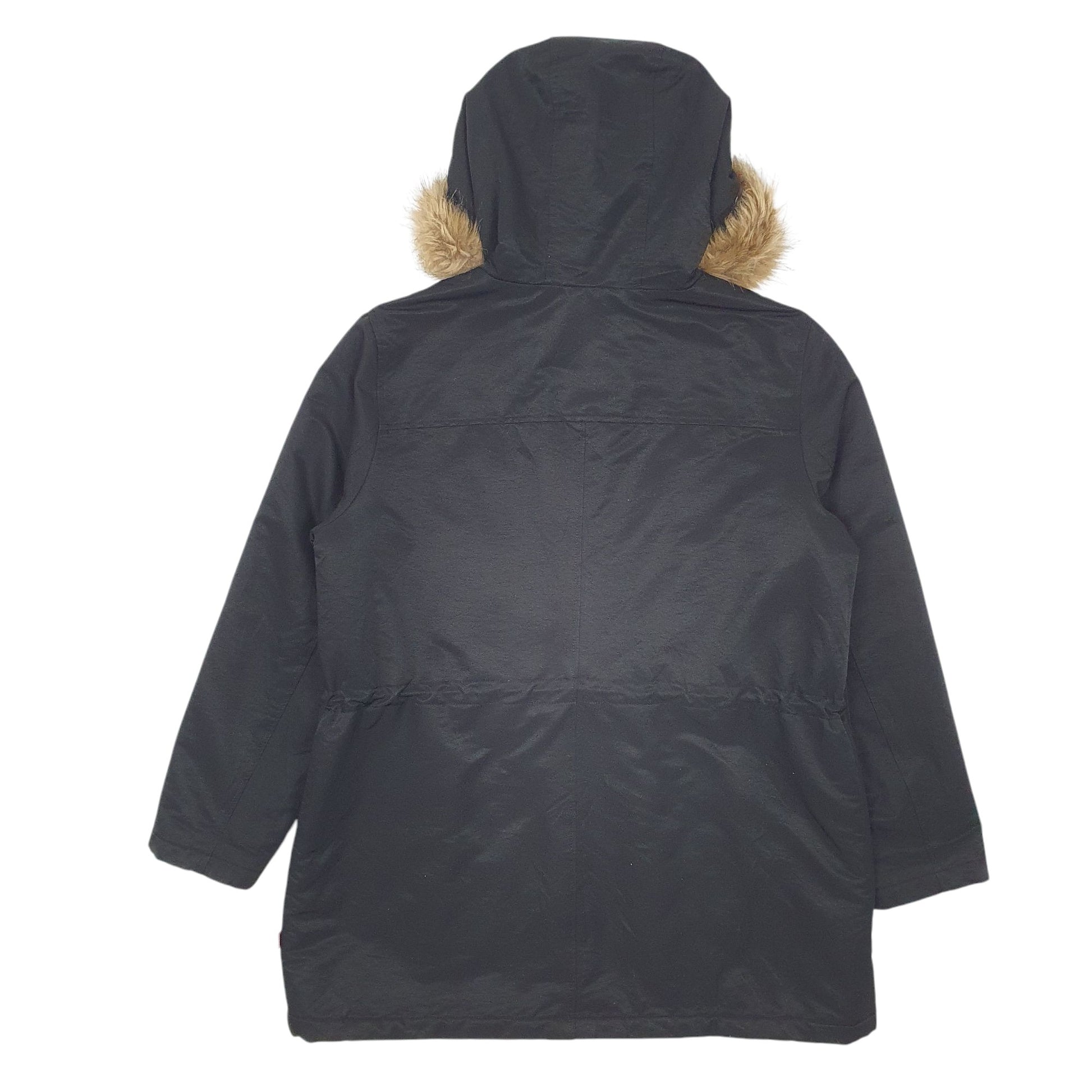 Womens Black Levis Sherpa Lined  Coat