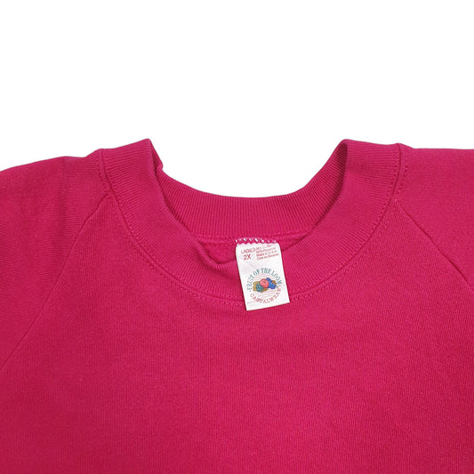 Womens Pink Fruit Of The Loom Made In USA Vintage 90's Crewneck Jumper