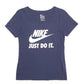 Womens Navy Nike Spellout Short Sleeve T Shirt