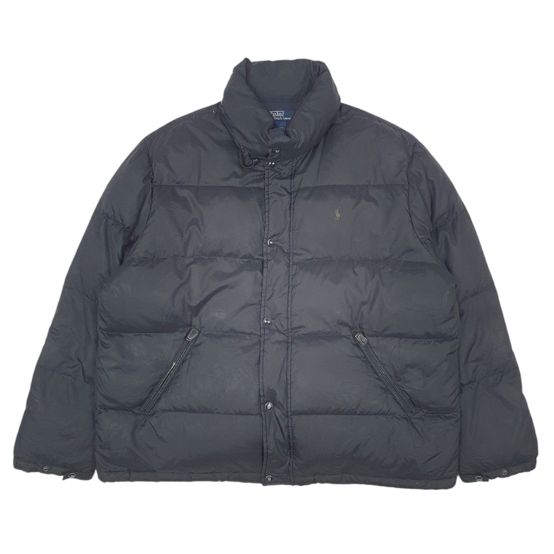 Mens Black Polo Ralph Lauren Vintage 90s Gilet Coat