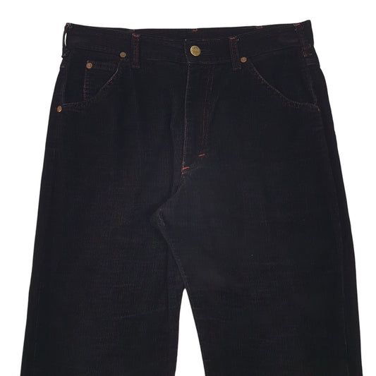 Mens Black Lee  Corduroy Trousers