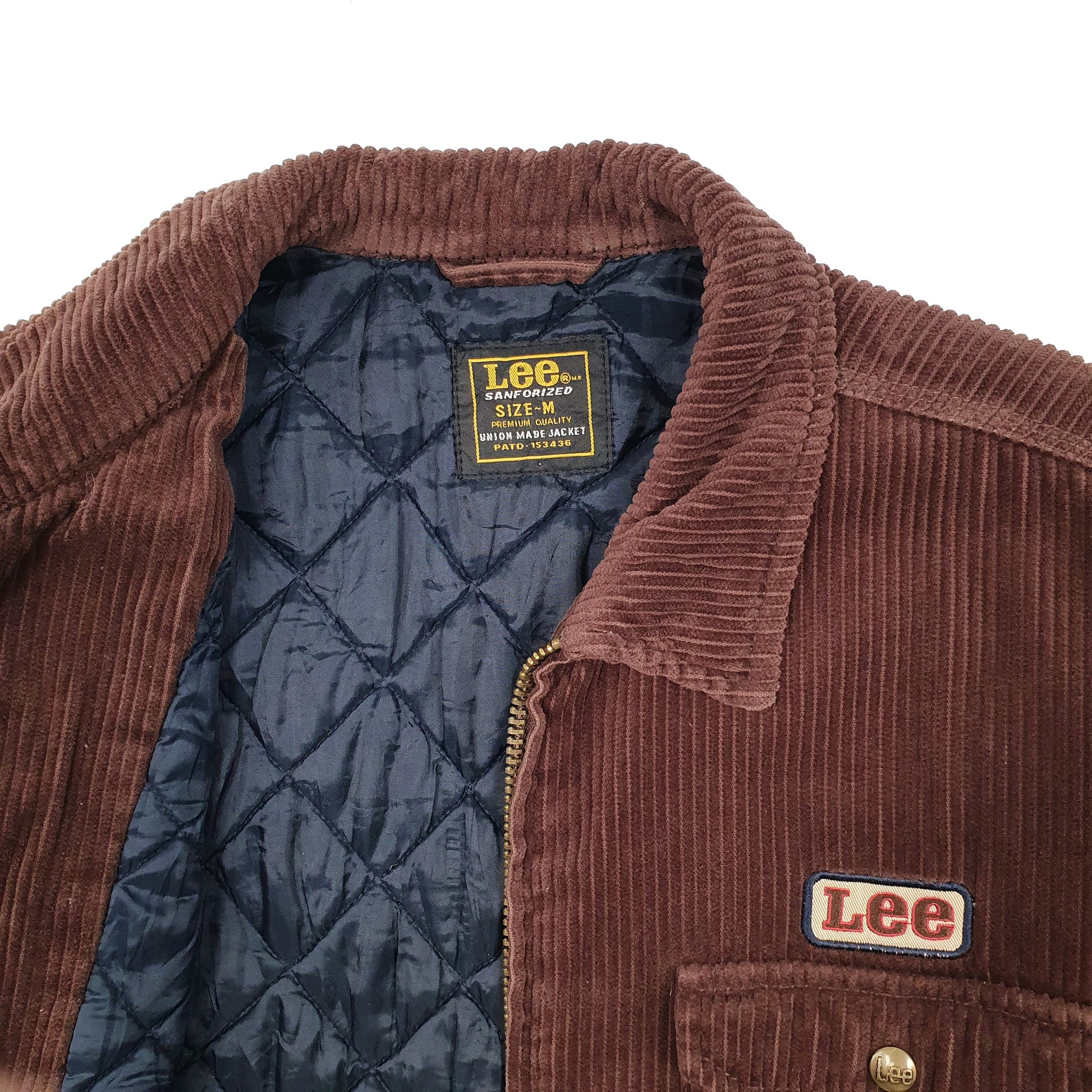 Mens Brown Lee Vintage 1990s Union Made in USA Corduroy Bomber Workwear  Coat