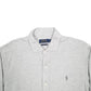 Mens Grey Polo Ralph Lauren Knit Dress Long Sleeve Shirt