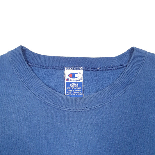 Mens Blue Champion Vintage 90s Crewneck Jumper