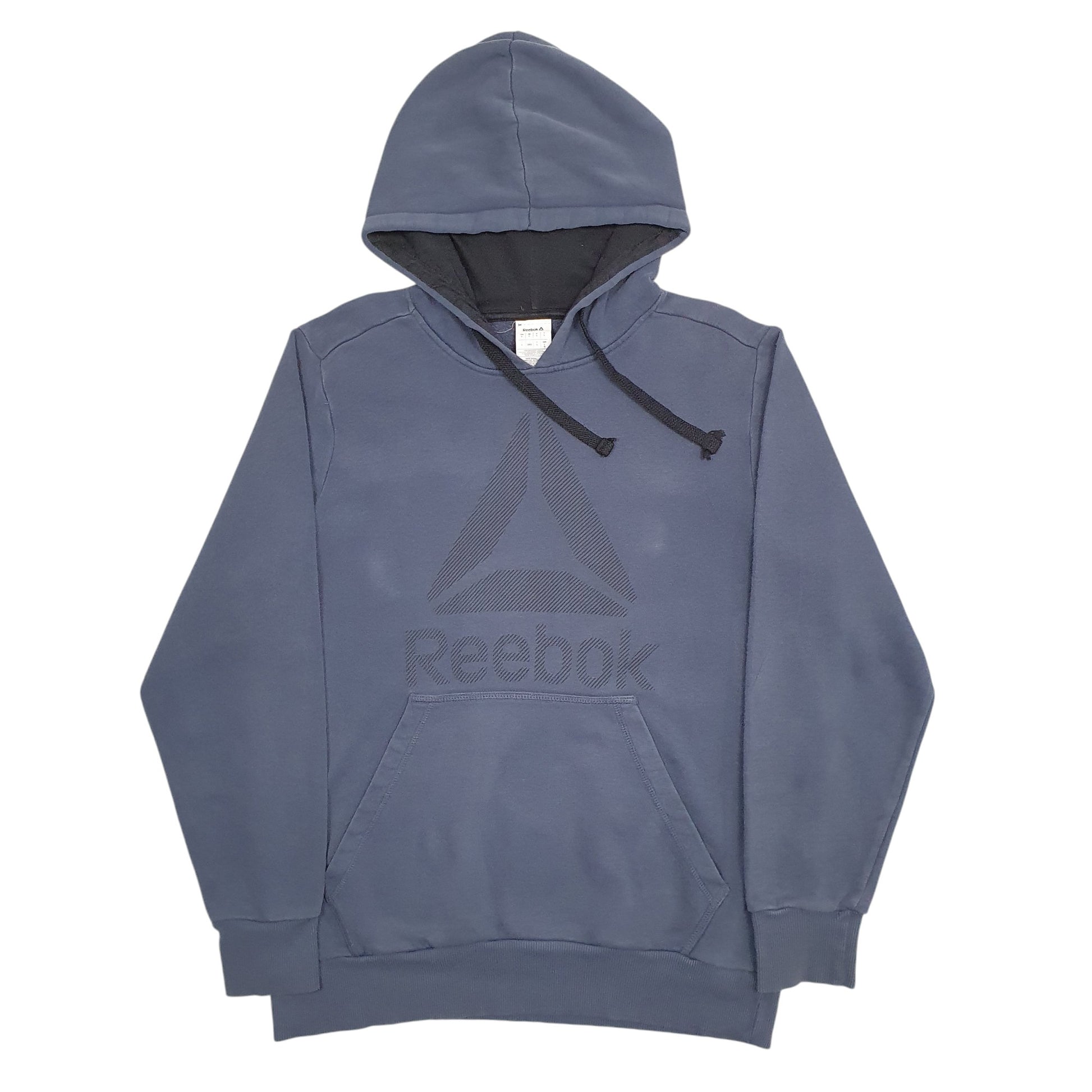 Mens Blue Reebok Spellout Hoodie Jumper