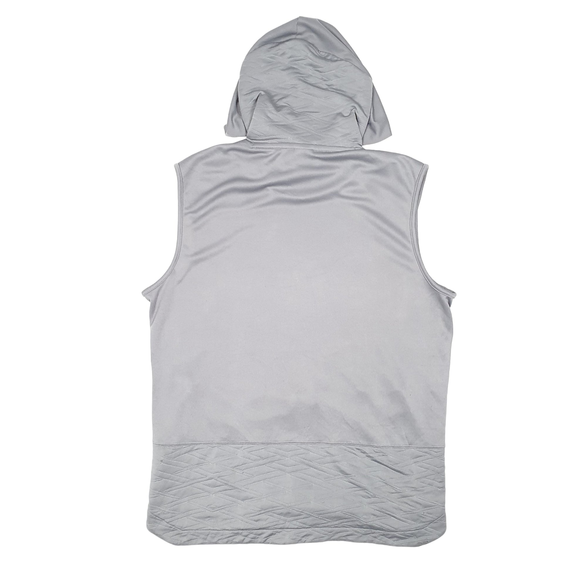 Mens Grey Adidas Sleeveless Workout Gym Active Hoodie Jumper