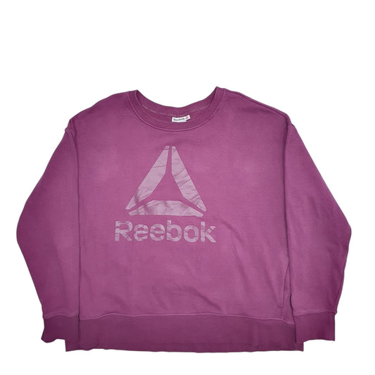 Womens Purple Reebok Spellout Crewneck Jumper