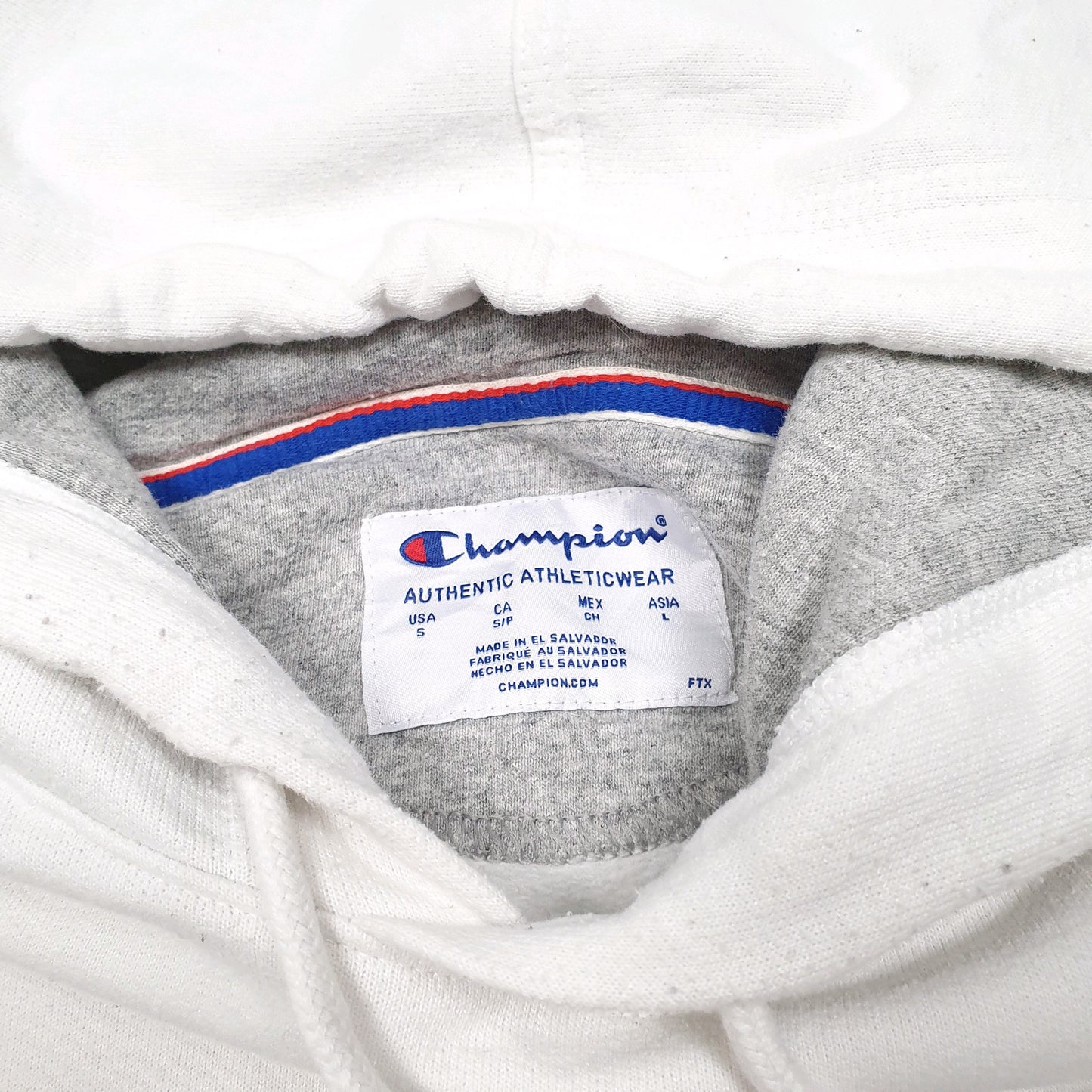 Mens White Champion  Hoodie Jumper