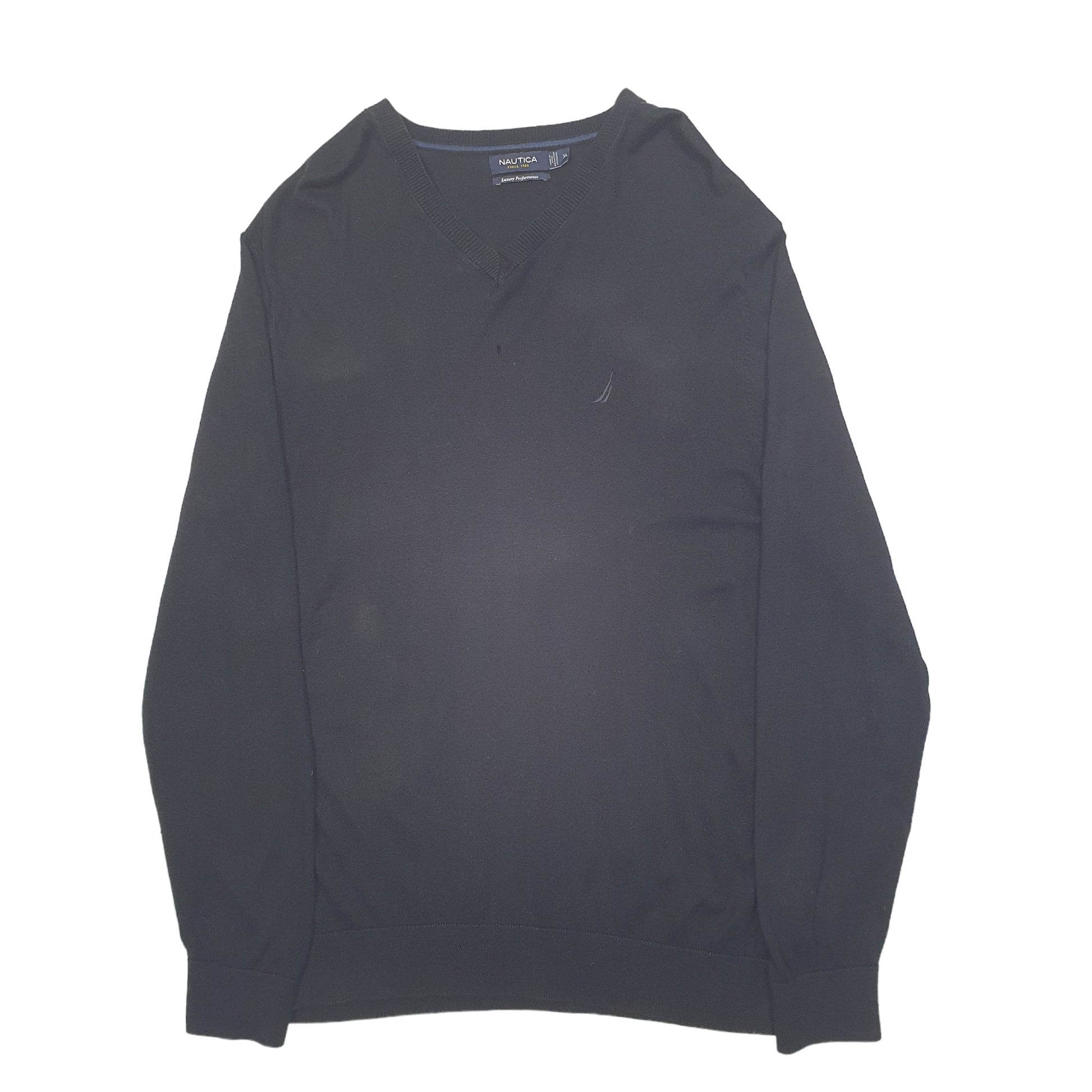 Mens Black Nautica Knit Crewneck Jumper