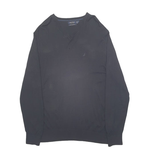 Mens Black Nautica Knit Crewneck Jumper