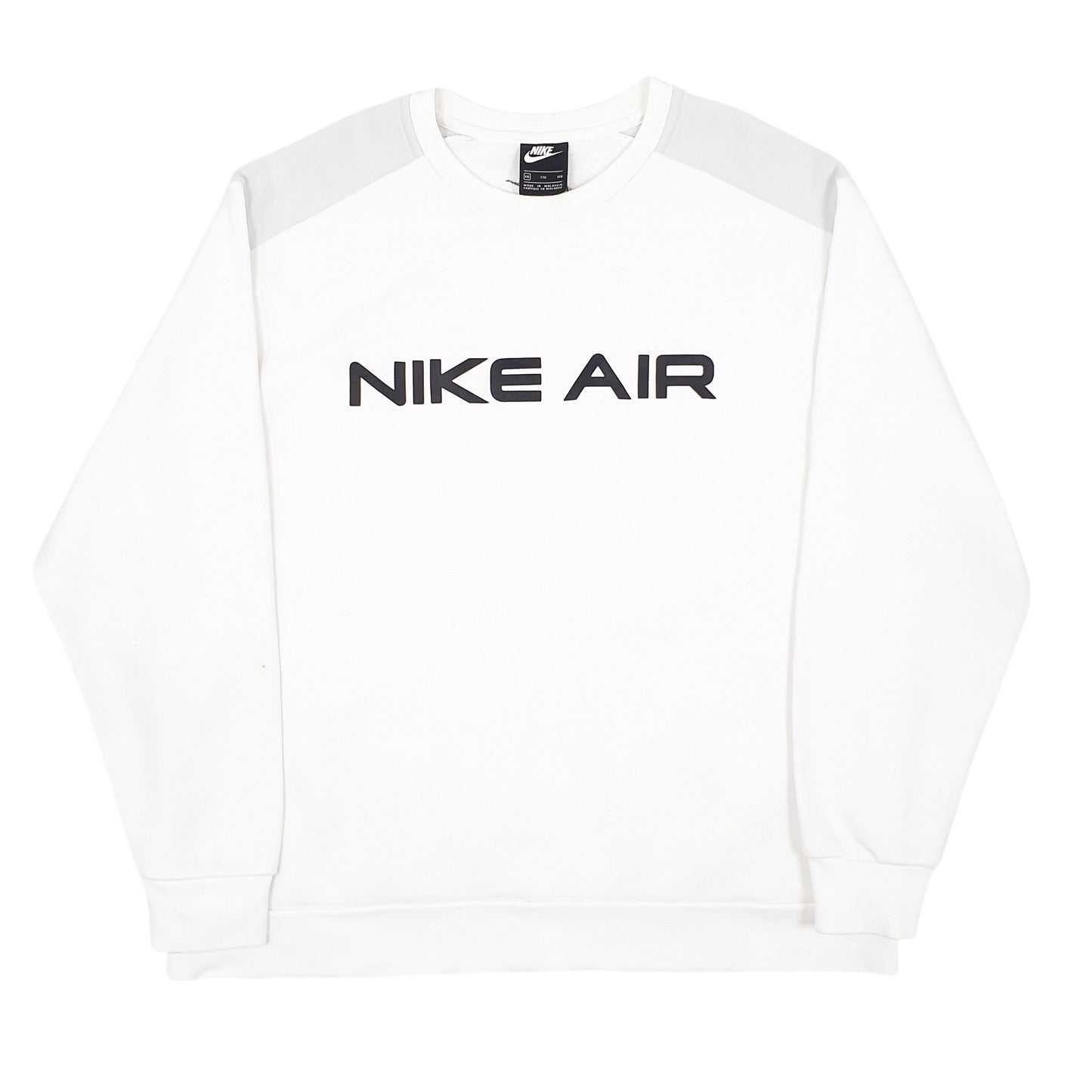 Mens White Nike Nike Air Raised Spellout Crewneck Jumper