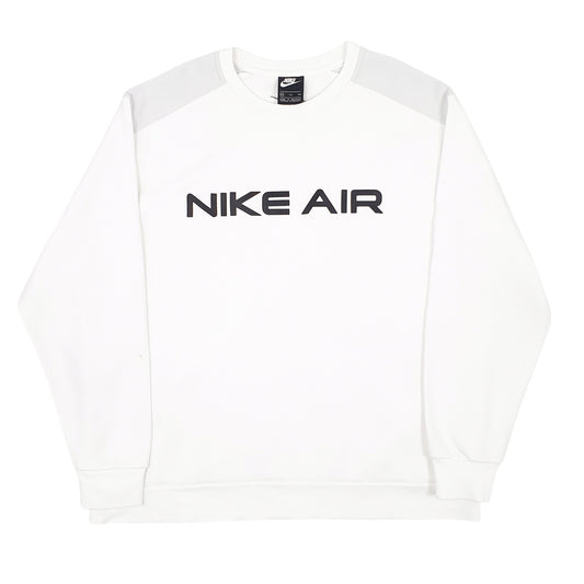 Mens White Nike Nike Air Raised Spellout Crewneck Jumper