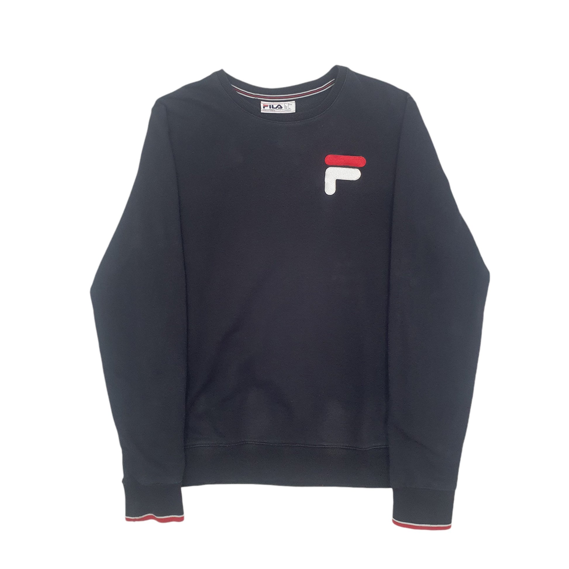 Mens Black Fila  Crewneck Jumper