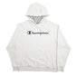 Mens Grey Champion Spellout Hoodie Jumper