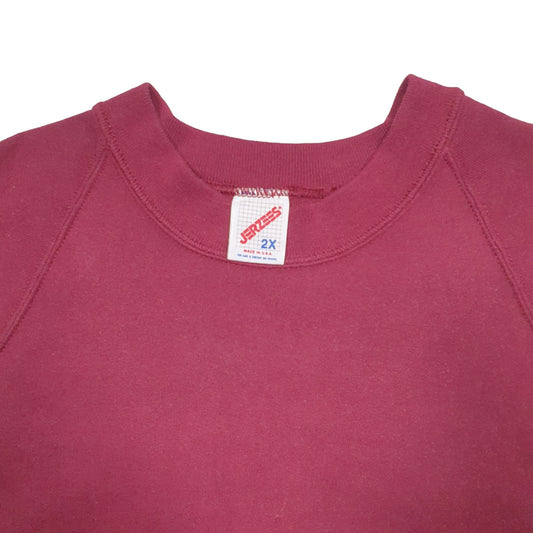 Mens Burgundy Jerzees Made In USA Vintage 90's Crewneck Jumper