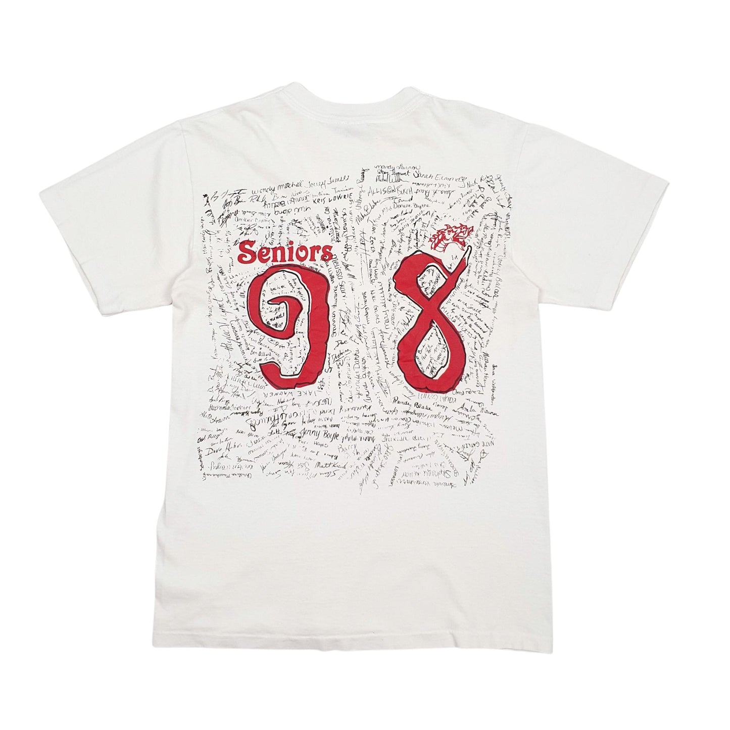 Mens White Unbranded Single Stitch Vintage 90s Short Sleeve T Shirt