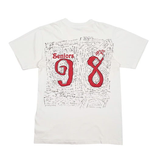 Mens White Unbranded Single Stitch Vintage 90s Short Sleeve T Shirt