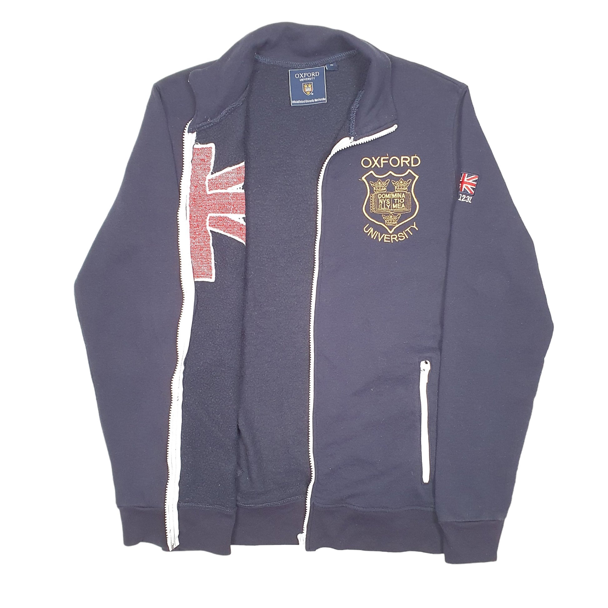 Womens Navy Oxford University Sweatshirt Track Top Rowing Full Zip Jumper