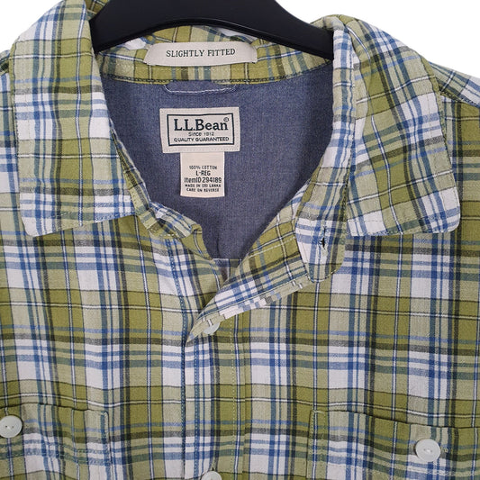 Mens Green L.L.Bean  Short Sleeve Shirt
