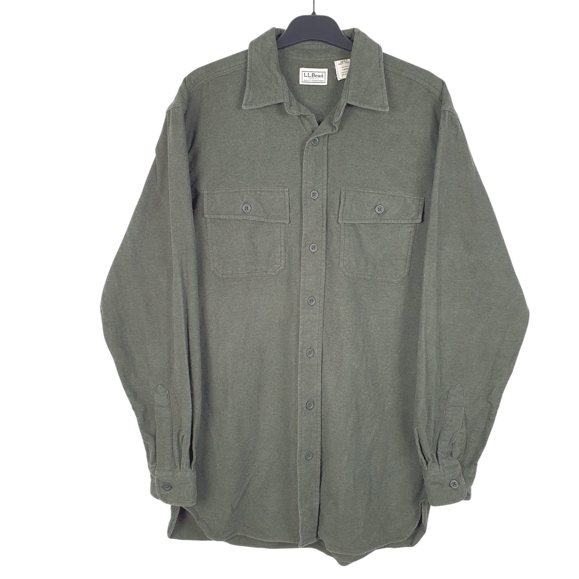 Mens Green L.L.Bean Tall Chamois Overshirt Shacket Long Sleeve Shirt