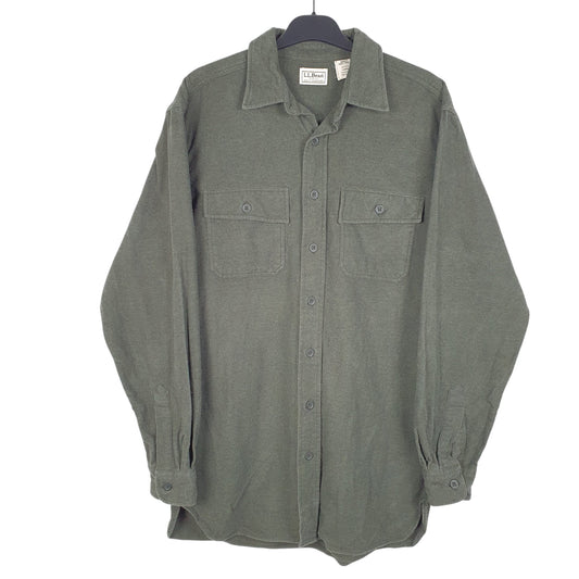 Mens Green L.L.Bean Tall Chamois Overshirt Shacket Long Sleeve Shirt