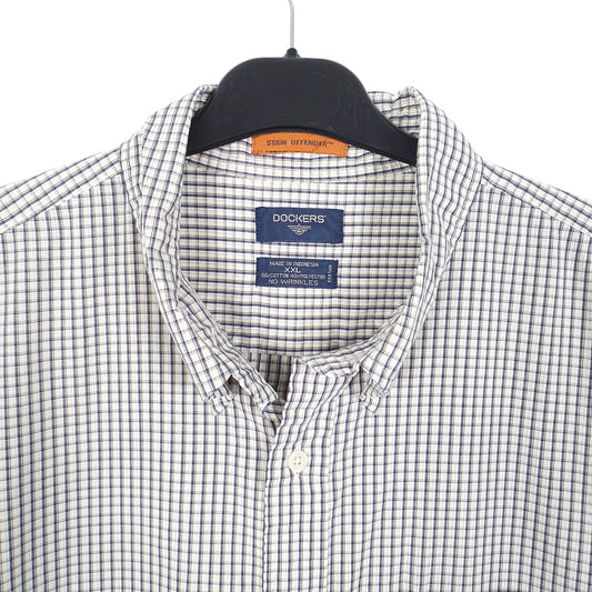 Mens White Dockers  Short Sleeve Shirt