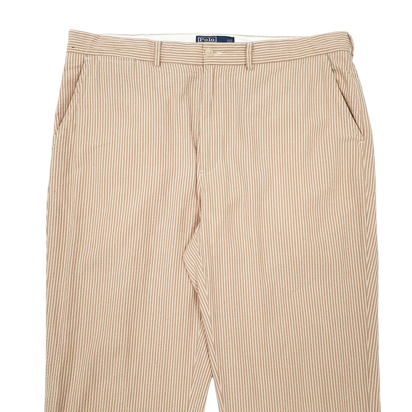 Mens Brown Polo Ralph Lauren Seersucker Chino Trousers