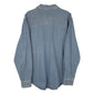 Mens Blue Levis Denim Jeans Western Pearl Snap Cowboy Overshirt Long Sleeve Shirt