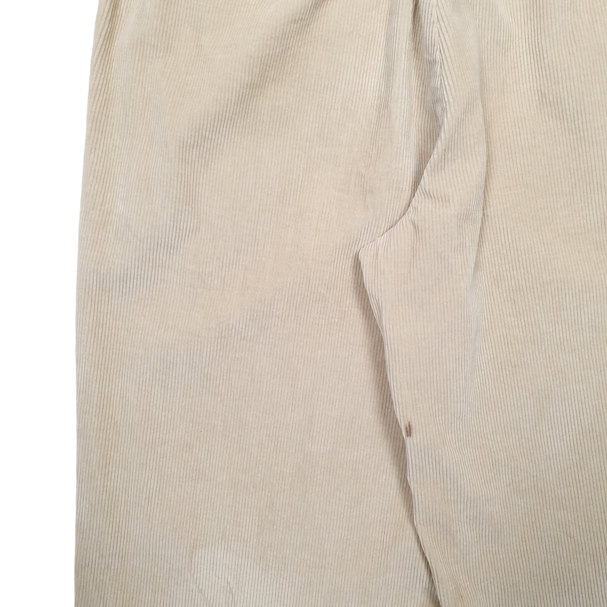 Mens Cream Tommy Hilfiger Double Pleated Corduroy Trousers