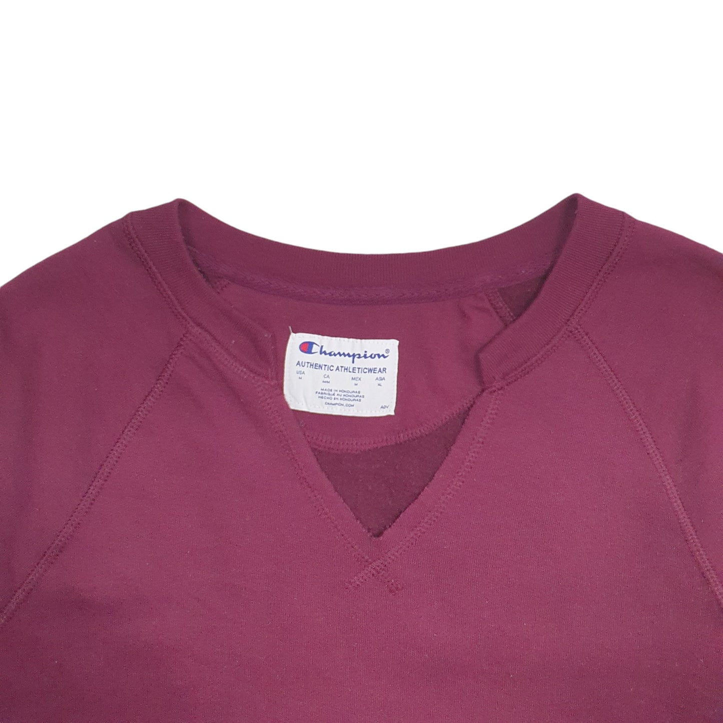 Mens Burgundy Champion V Neck Crewneck Jumper