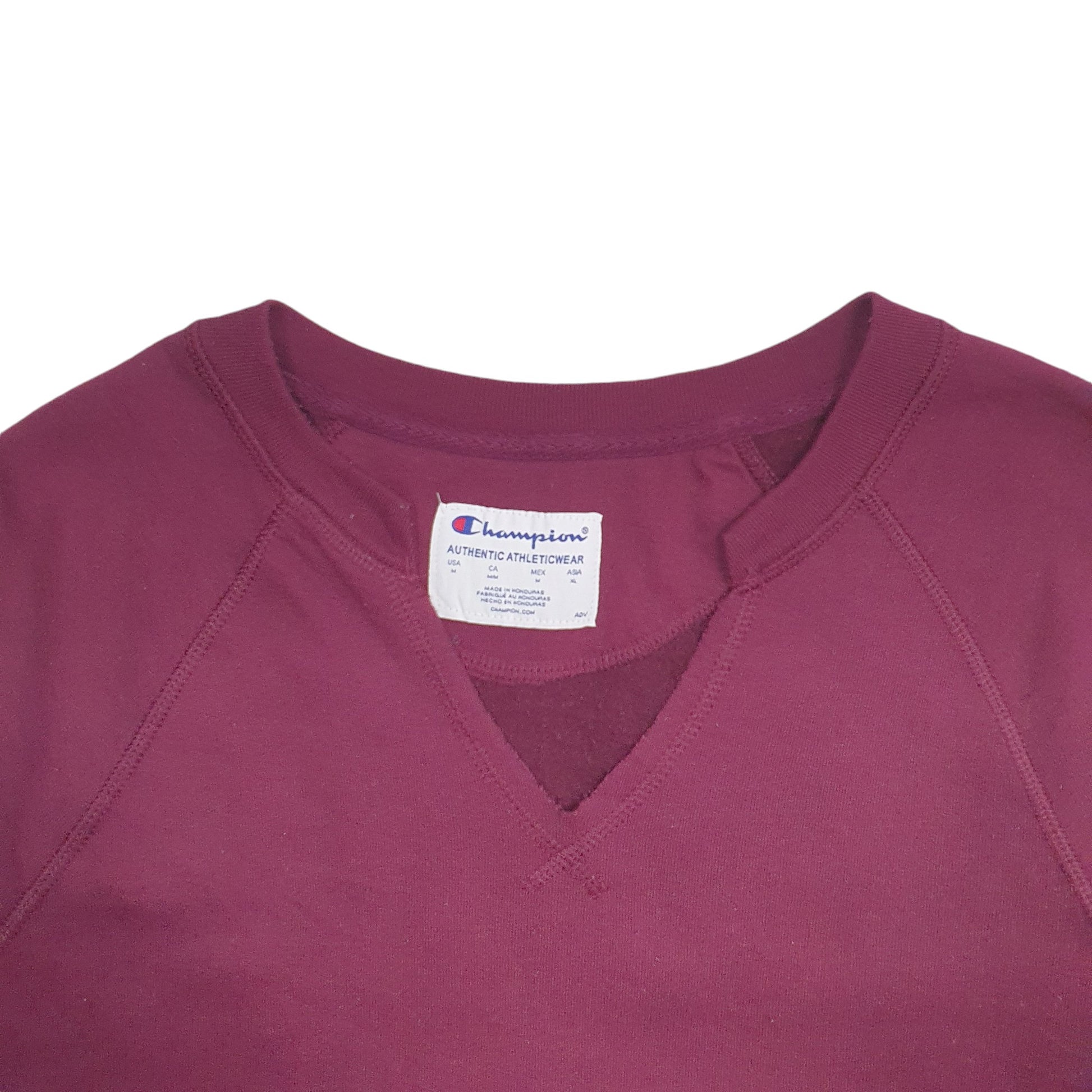 Mens Burgundy Champion V Neck Crewneck Jumper