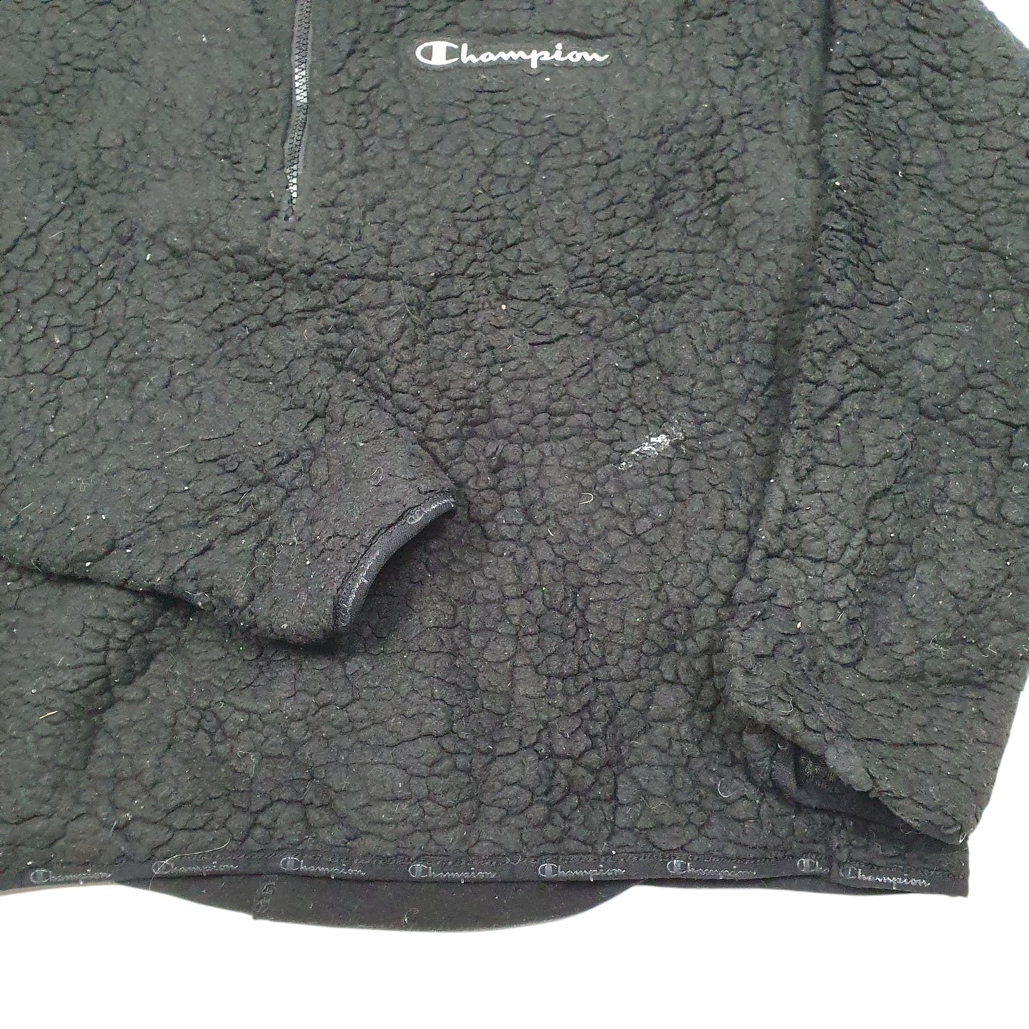 Womens Black Champion Cropped Quarter Zip Jumper