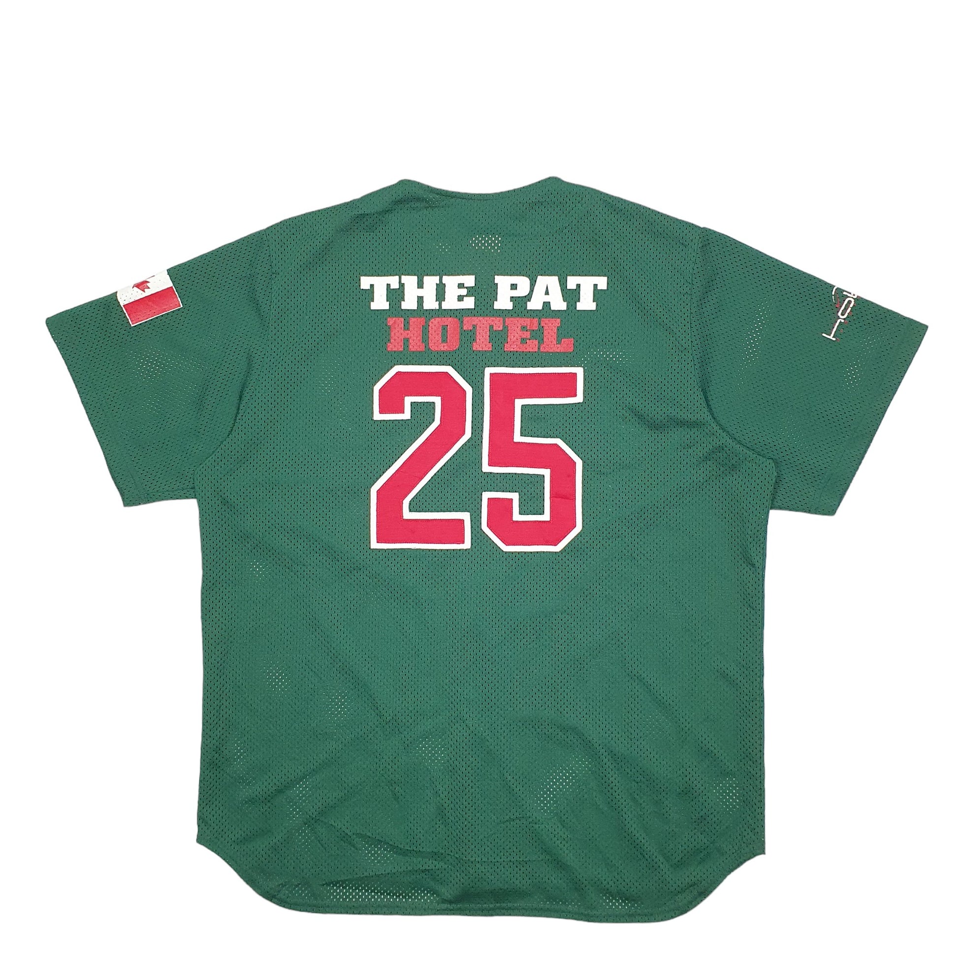 Mens Green Saxon Baseball Jersey Pilsner Spellout Short Sleeve T Shirt