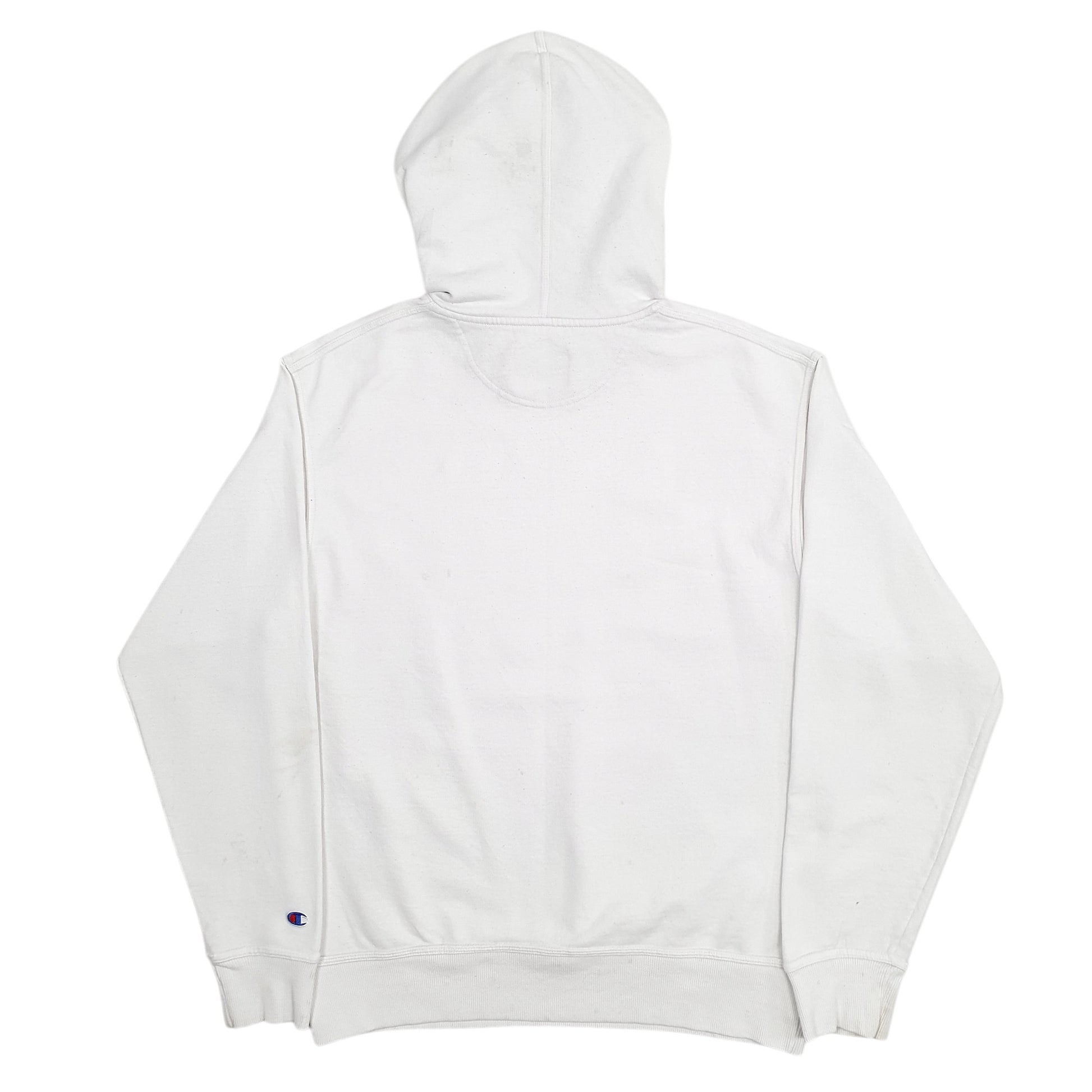 Mens White Champion Spellout Hoodie Jumper