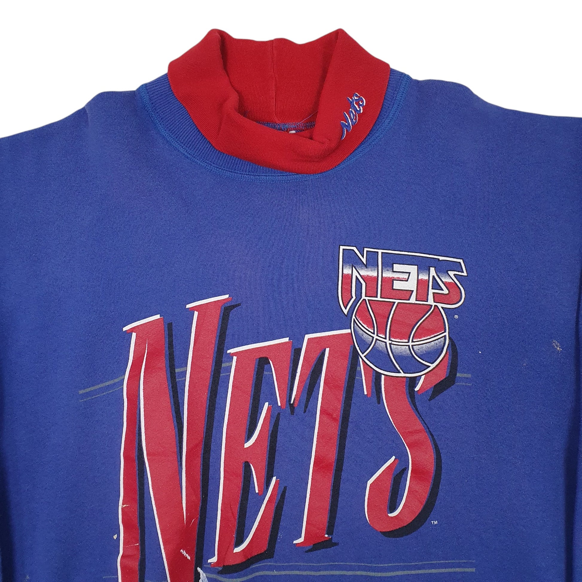 Mens Blue League Leader New Jersey Nets Crewneck Jumper