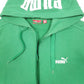 Mens Green Puma Hoodie Full Zip Jumper