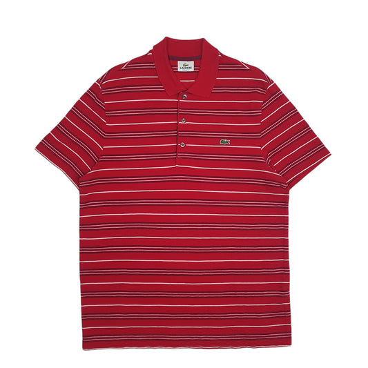 Mens Red Lacoste  Short Sleeve Polo Shirt