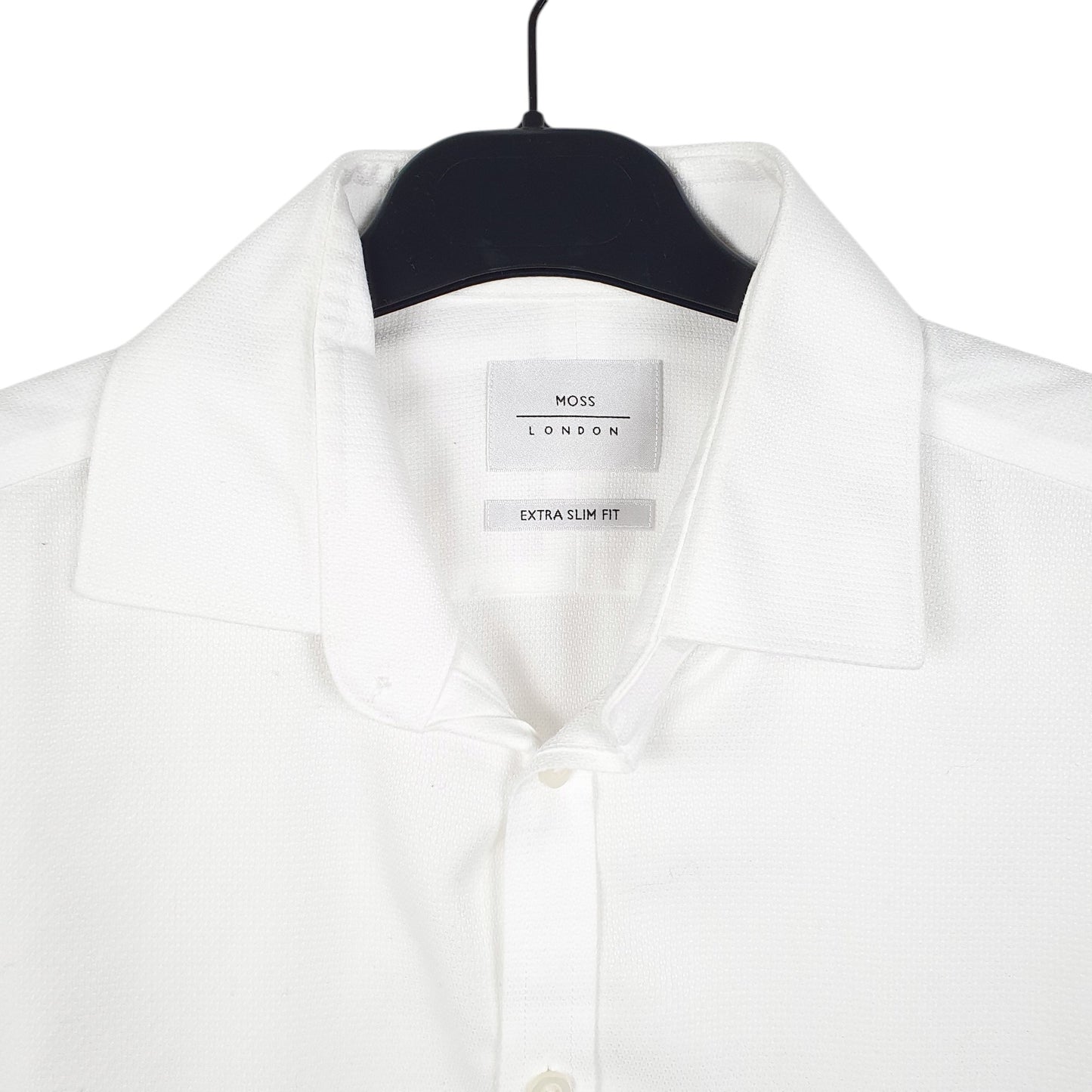 Mens White Moss London Long Sleeve Shirt