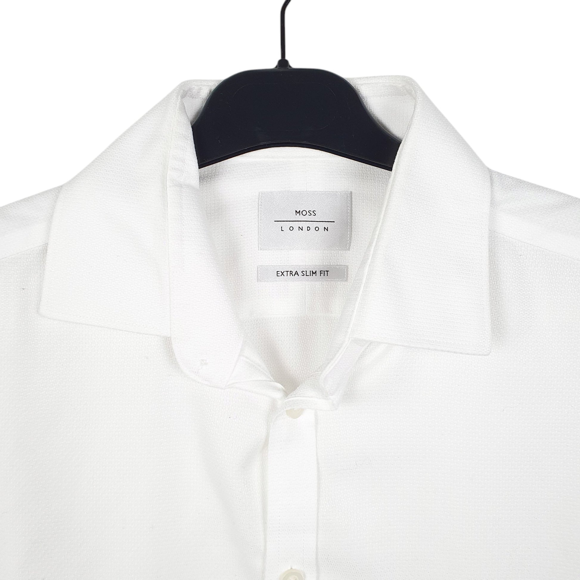 Mens White Moss London Long Sleeve Shirt
