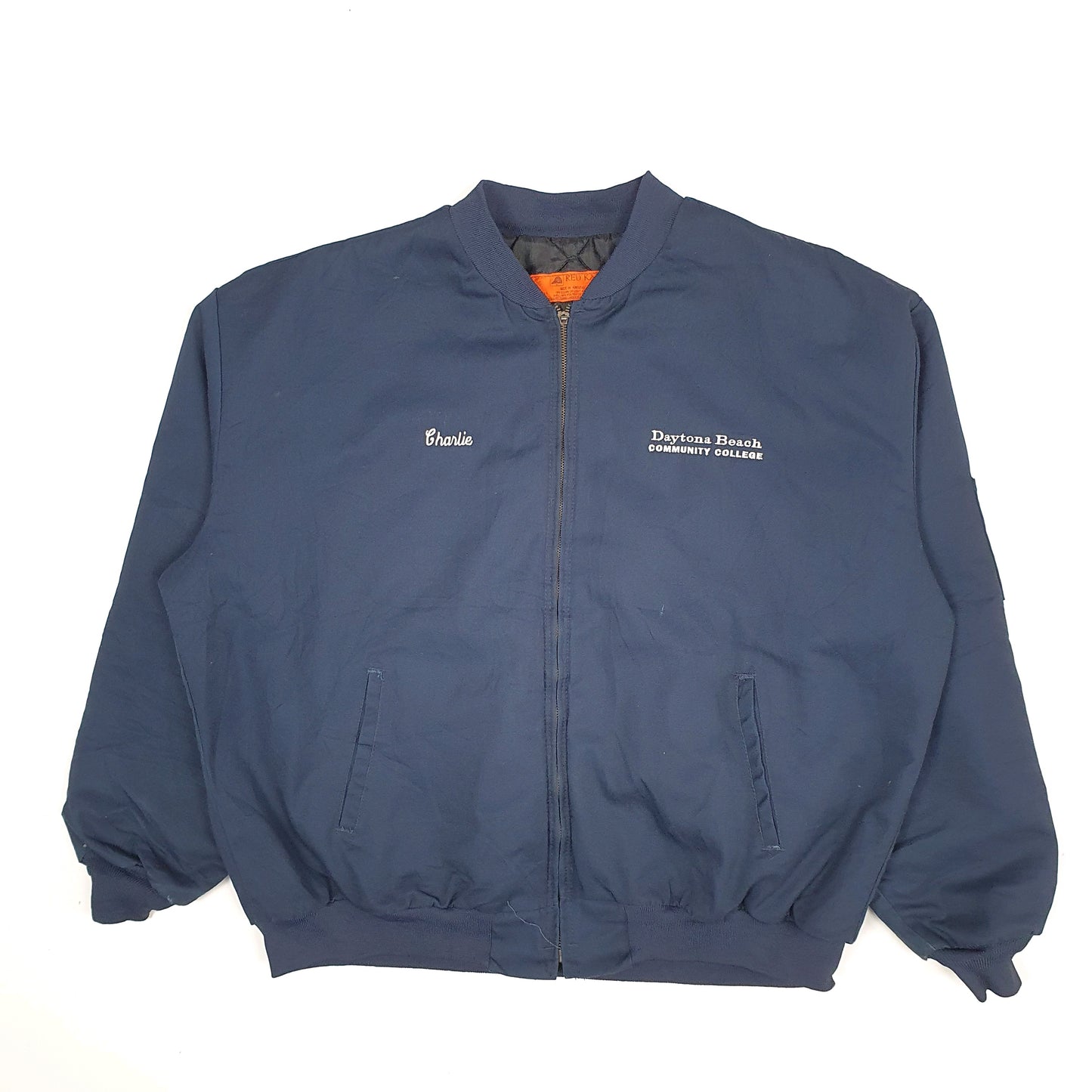 Mens Navy Red Kap Workwear Harrington Daytona  Coat