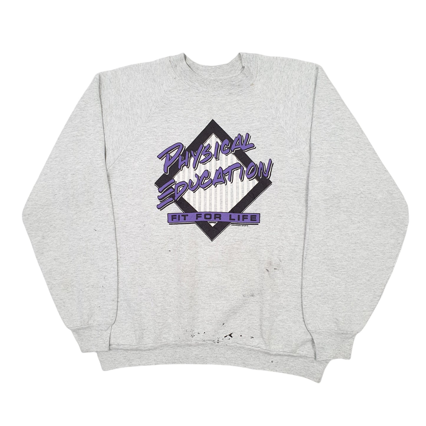 Mens Grey Fruit of the Loom Vintage 1990s Made In USA Crewneck Jumper