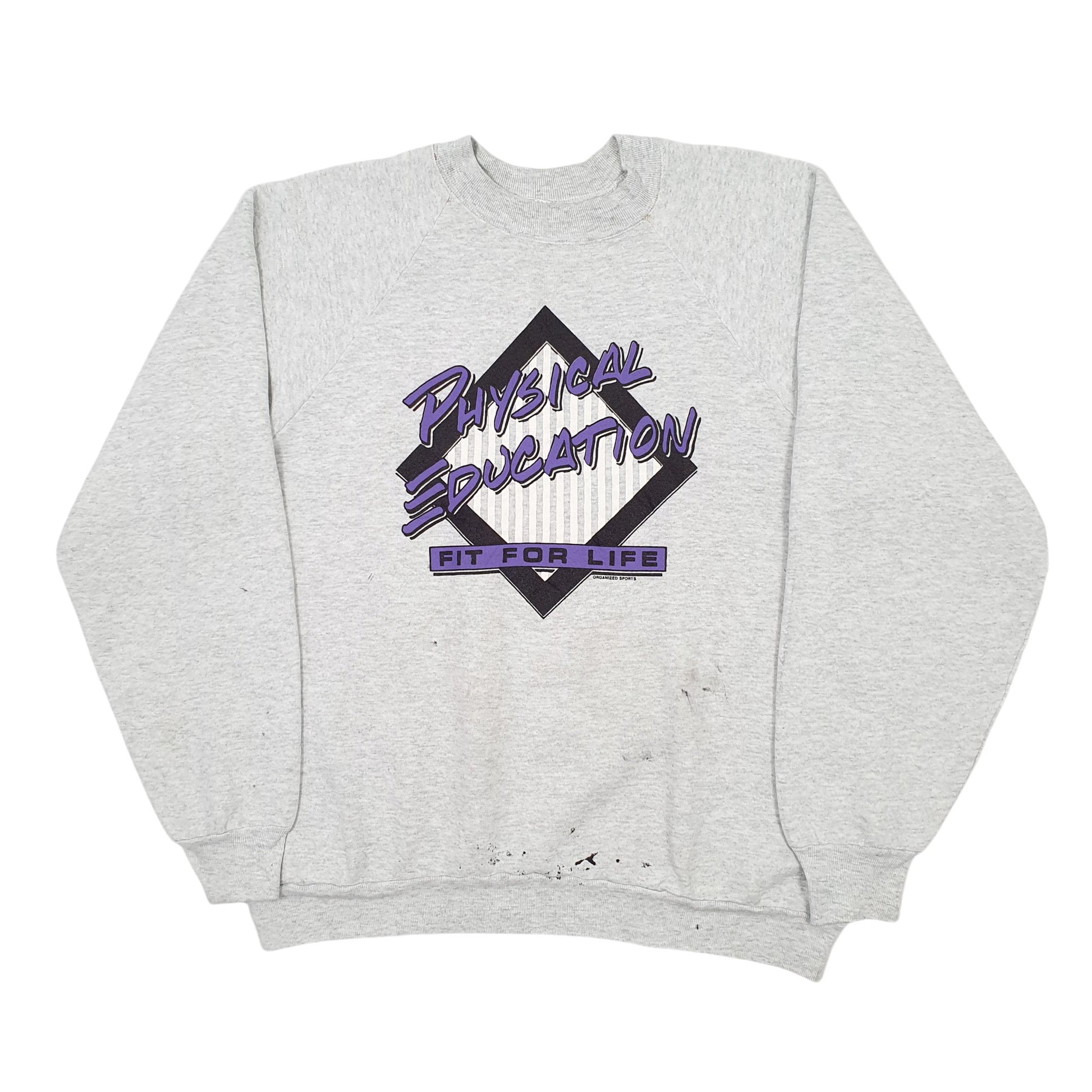 Mens Grey Fruit of the Loom Vintage 1990s Made In USA Crewneck Jumper