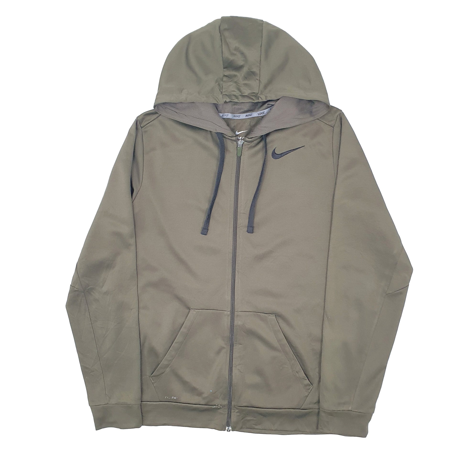 Mens Green Nike Therm Fit Tech Fleece Hoodie Full Zip Jumper