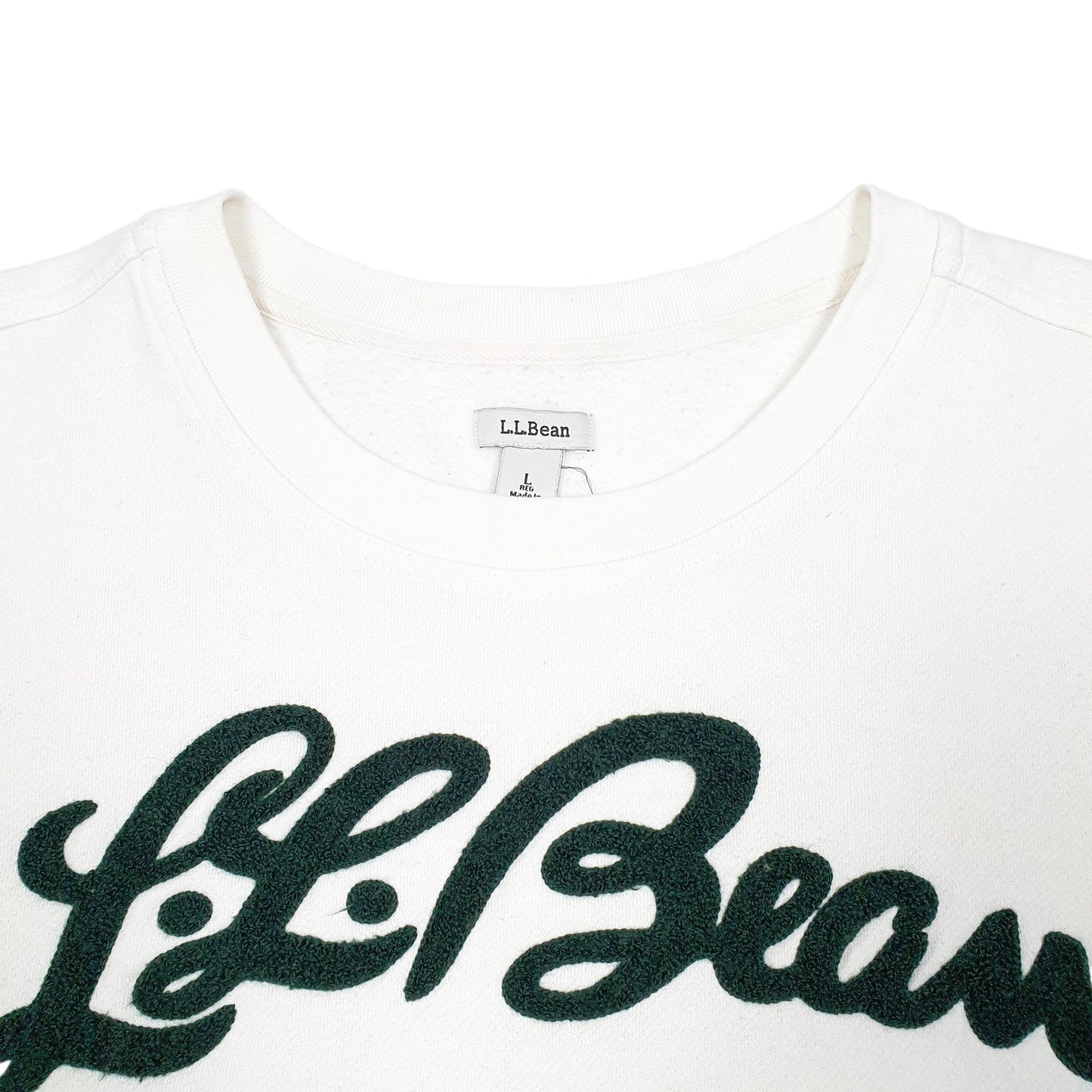 Womens Cream L.L.Bean Spellout Towel Script Crewneck Jumper